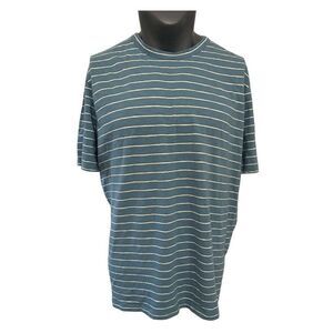 theory mens blue white striped crew neck short sleeve shirt top xxl